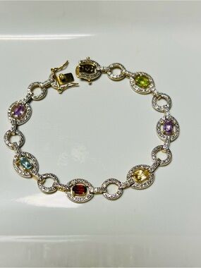 Ross Simon’s 925 Link Multi-Gemstone Tennis Bracelet